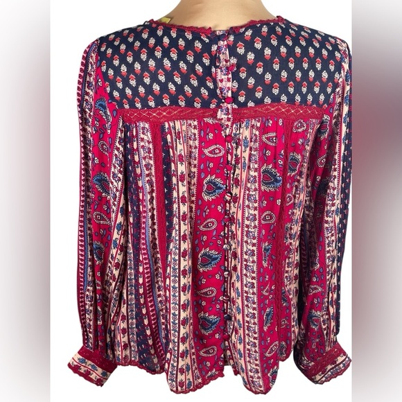 Anthropologie Maeve Gretchen Patchwork Blouse Size 2 - Picture 4 of 10